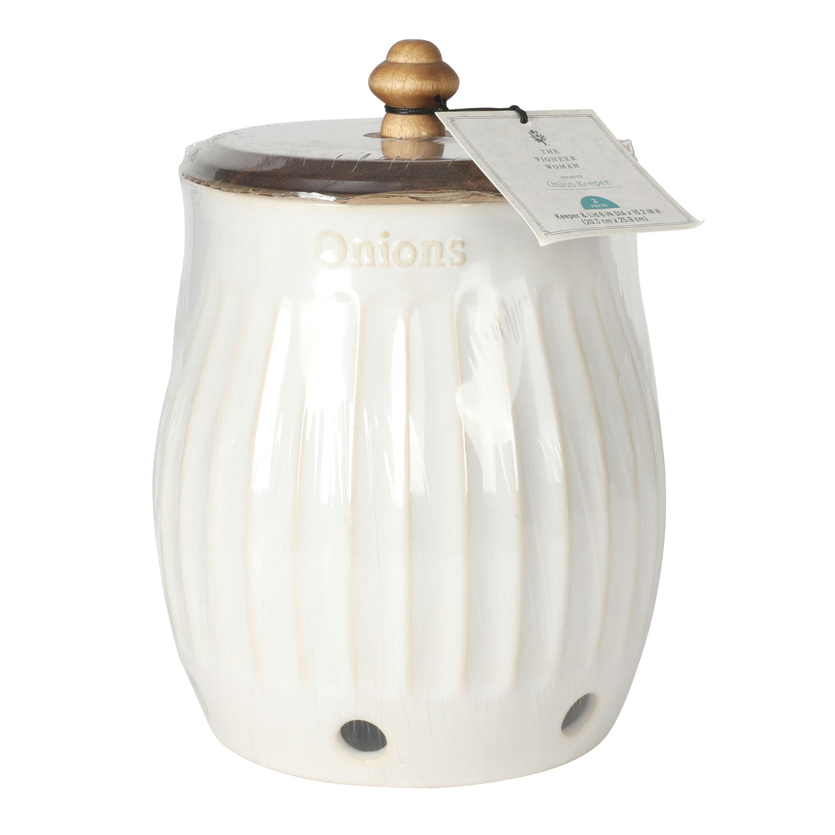 Onion keeper in white view 6