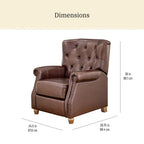 Recliner in whiskey brown view 4