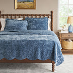 Quilt in blue dust view 2