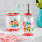 Bath accessory set in multicolor view 2