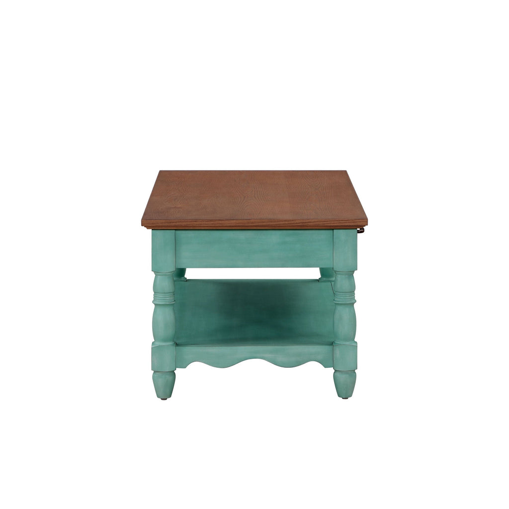 Coffee table in teal view 9