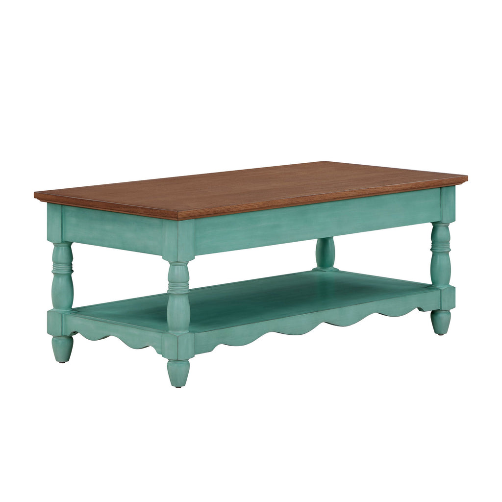 Coffee table in teal view 10
