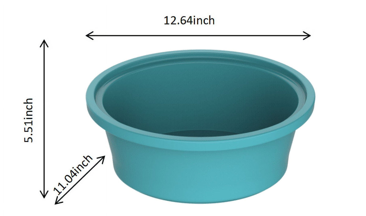 Slow cooker in teal speckle view 5