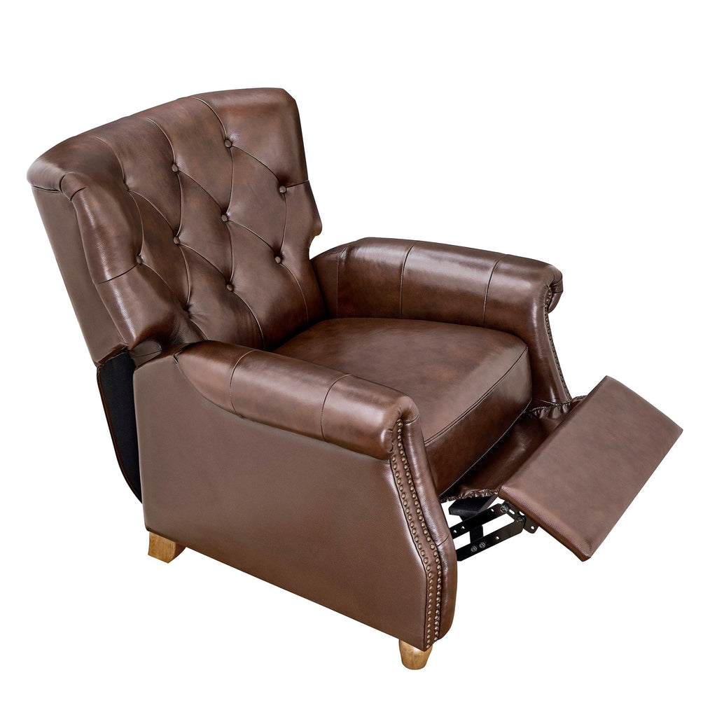 Recliner in whiskey brown view 5