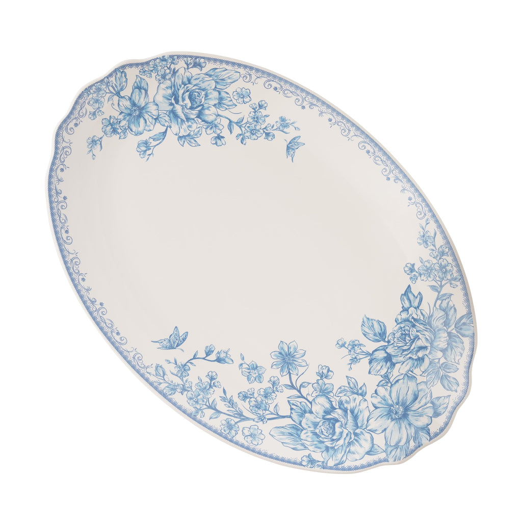 Serving platter in blue view 3