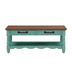 Coffee table in teal view 4