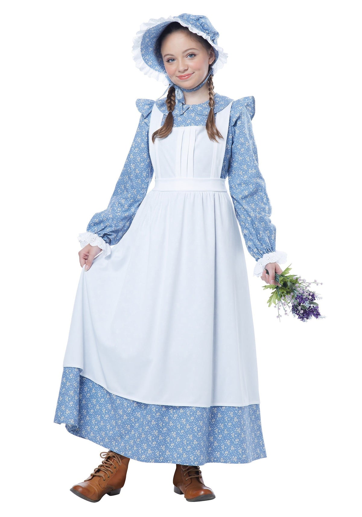 Brambelle Girls Pioneer Costume Dress Blue