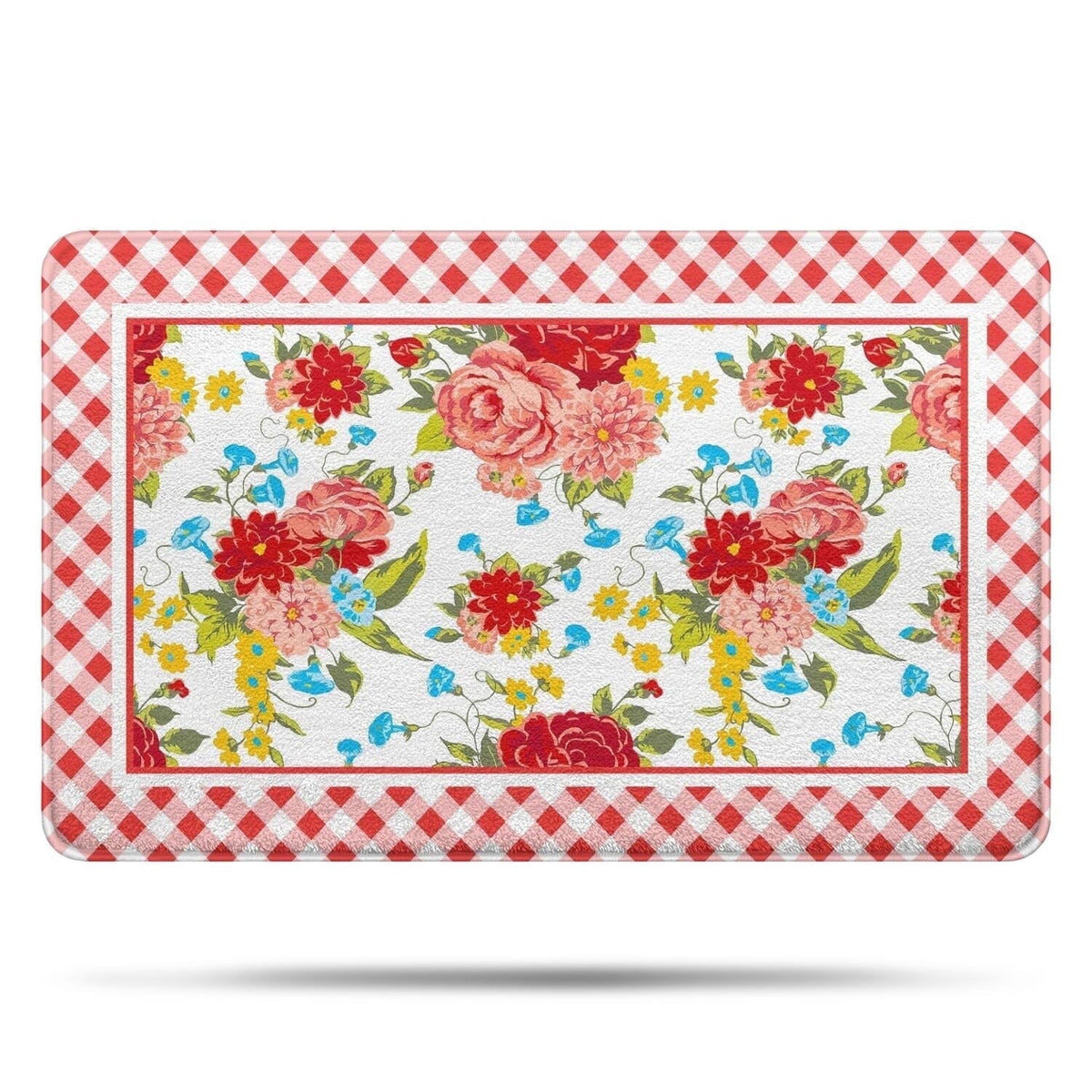 Brambelle Flower Bath Mat Nonslip Rubber Backing Quick Dry Absorbent