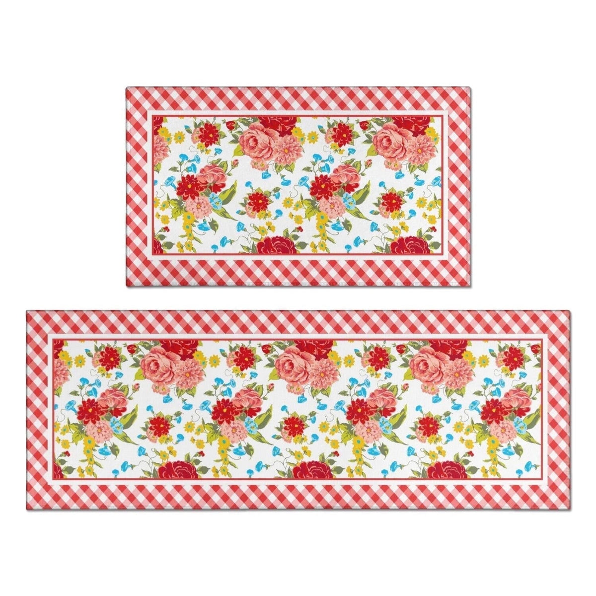 Brambelle Flower Kitchen Mat Set 2 Piece Anti Fatigue Waterproof Nonslip