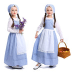 Brambelle Girls Long Sleeve Pioneer Costume Dress with Apron and Bonnet