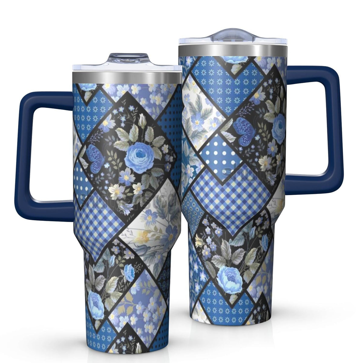 Brambelle Flower Insulated Tumbler with Handle and Lid 40 oz