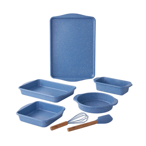 Brambelle Aluminized Steel Nonstick Bakeware Set 7 Piece Blue Speckle
