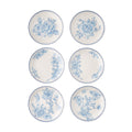 Brambelle Agatha Stoneware Appetizer Plates Blue Set of 6