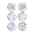 Brambelle Agatha Stoneware Appetizer Plates Blue Set of 6