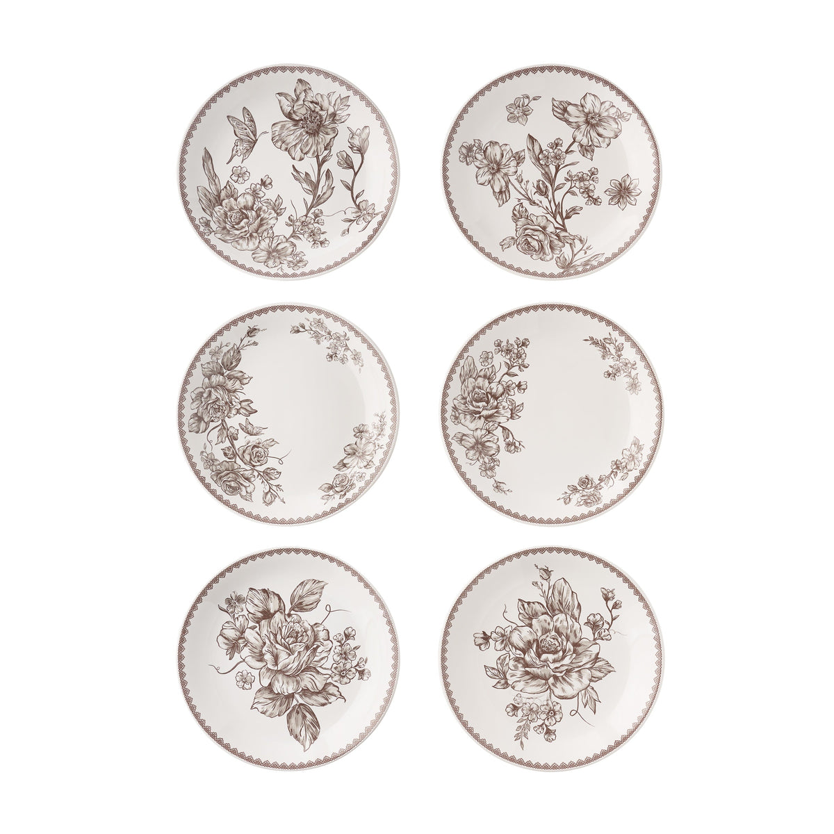 Appetizer plate set in Brown