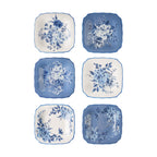 Brambelle Delilah Stoneware Appetizer Plates Blue Set of 6
