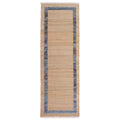 Brambelle Denim Jute Runner Rug Natural with Blue Border 30 x 96 Inch