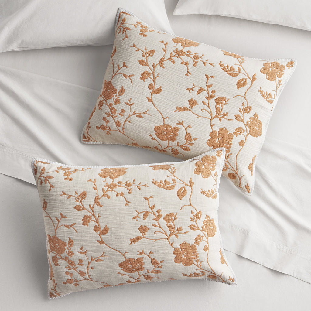 Pillow sham set in Amber Yellow Floral