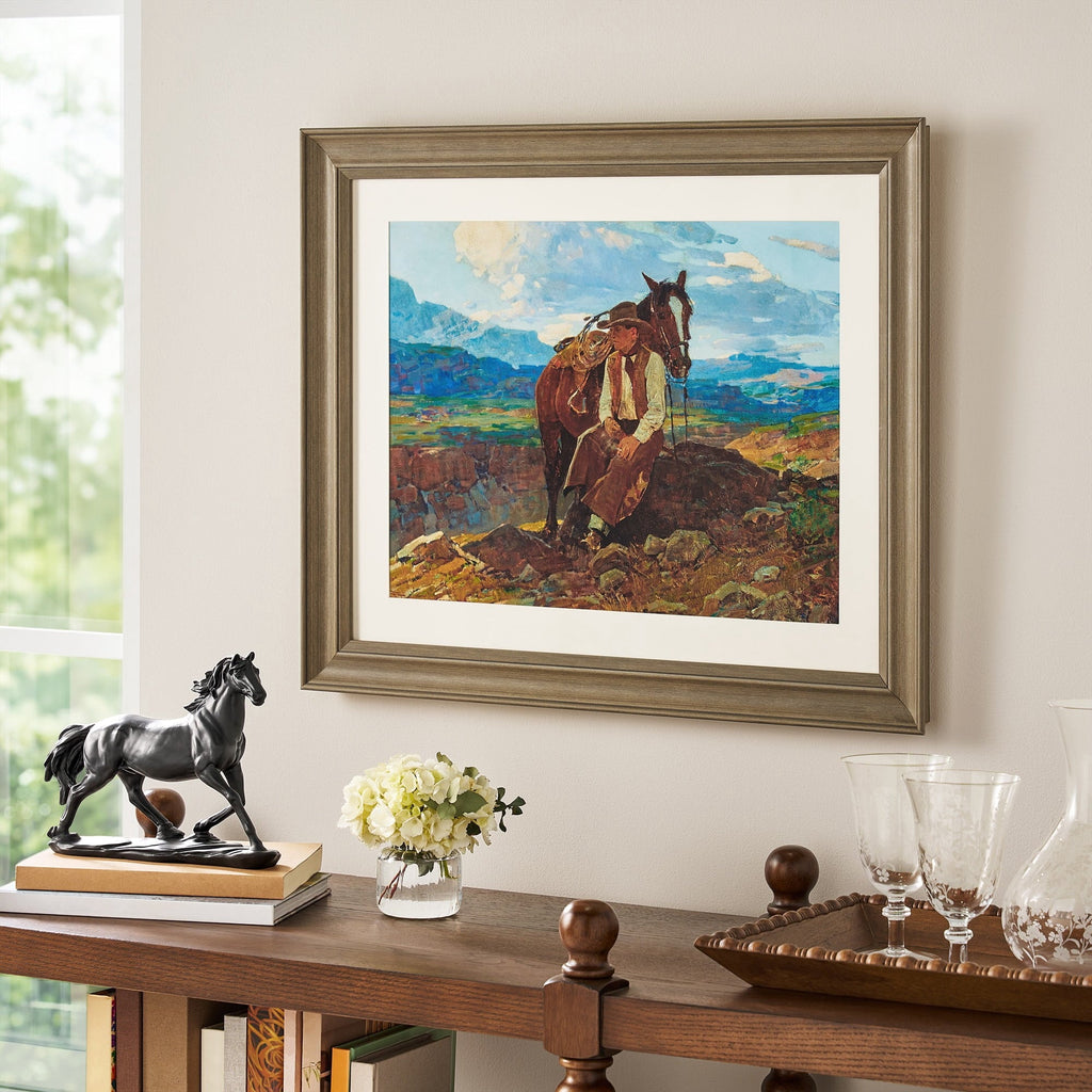 Brambelle Framed Western Cowboy Wall Art Print
