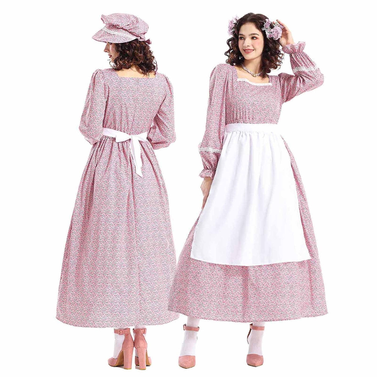 Womens prairie costume dress view 4