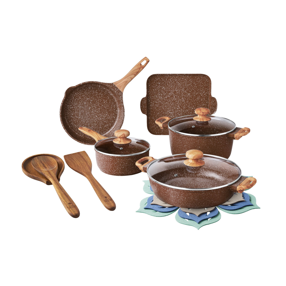Cookware set in Brown Speckle