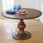 Brambelle Callie Round Dining Table Heirloom Brown Finish