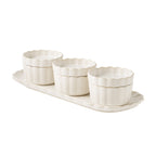 Brambelle Colette Serving Tray with 3 Lidded Bowls Cream