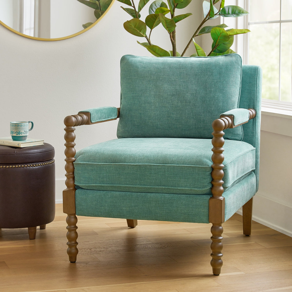 Accent chair in Jade