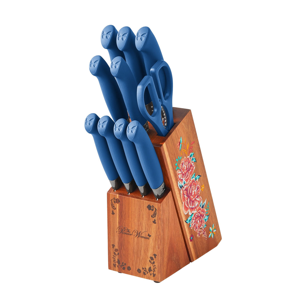 Knife block set in Dark Blue