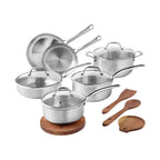 Brambelle Stainless Steel Cookware Set with Kitchen Utensils 14 Piece