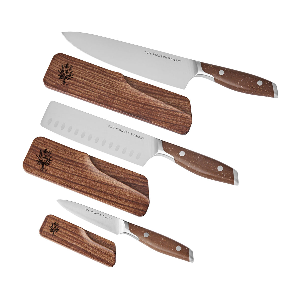 Brambelle Knife Set 3 Piece Brown Speckle