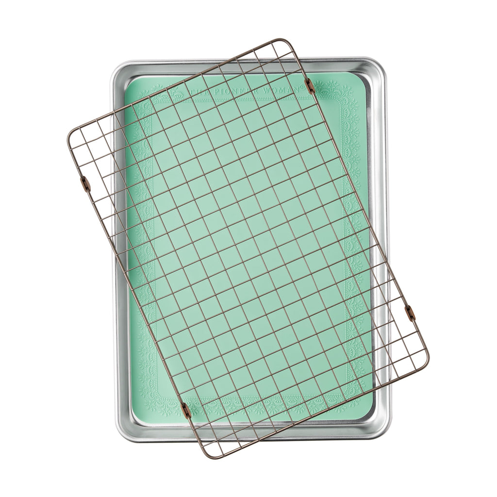 Brambelle Aluminum Sheet Pan Set with Wire Rack and Silicone Mat 3 Piece