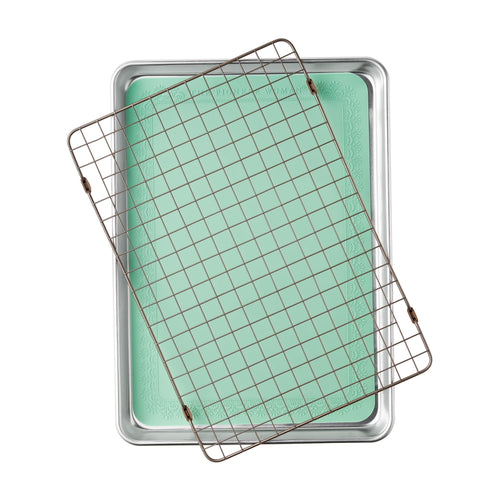 Brambelle Aluminum Sheet Pan Set with Wire Rack and Silicone Mat 3 Piece