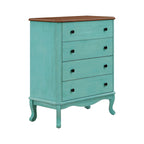 Brambelle Solid Wood Frame 4 Drawer Dresser Teal