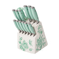 Brambelle Agatha Forged Stainless Steel Knife Block Set 14 Piece Green