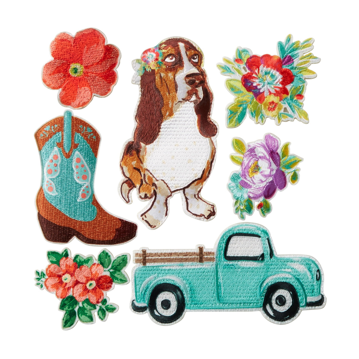 Brambelle Adhesive Iron On Patch Appliques Assorted Set 7 Piece