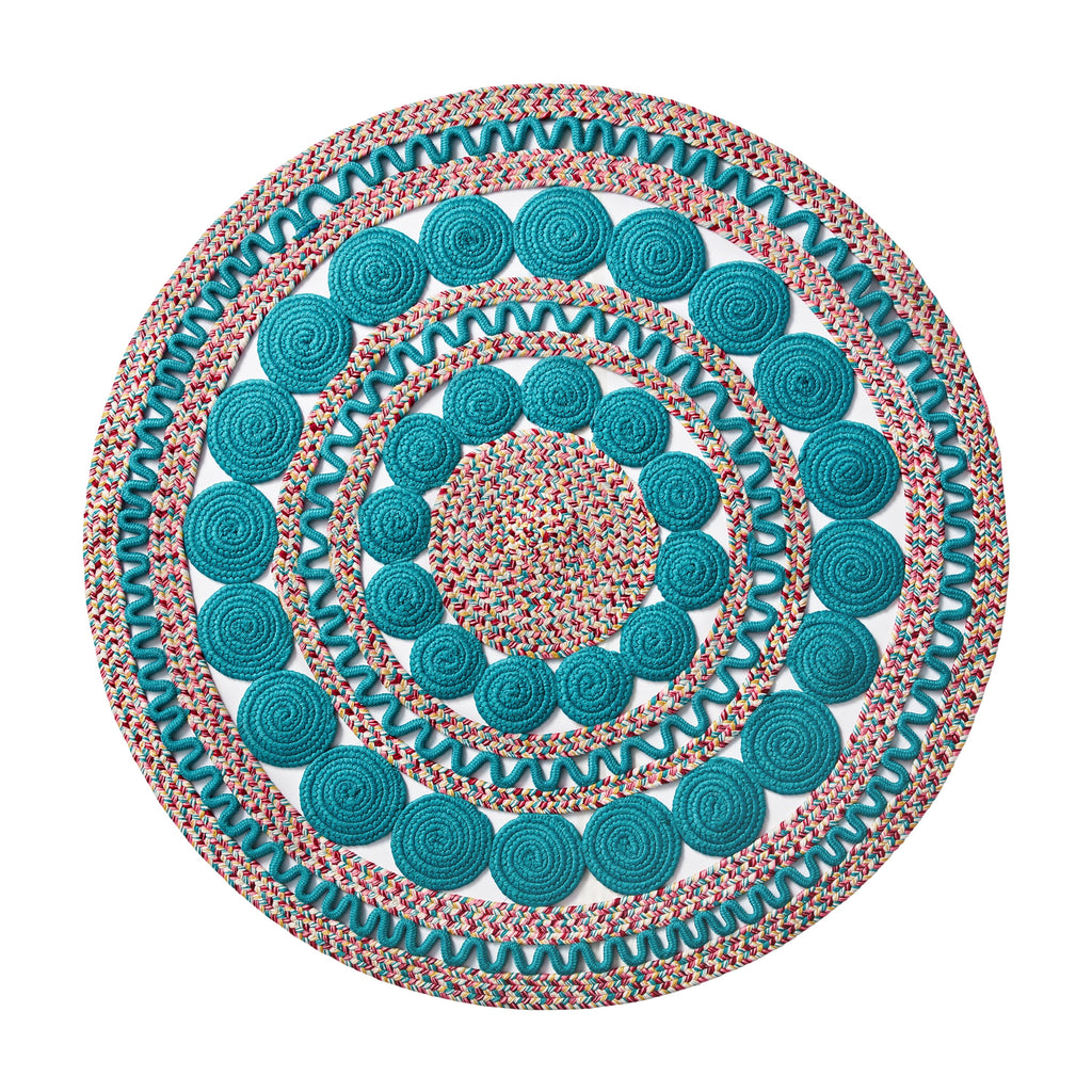 Brambelle Braided Floral Round Rug 48 Inch