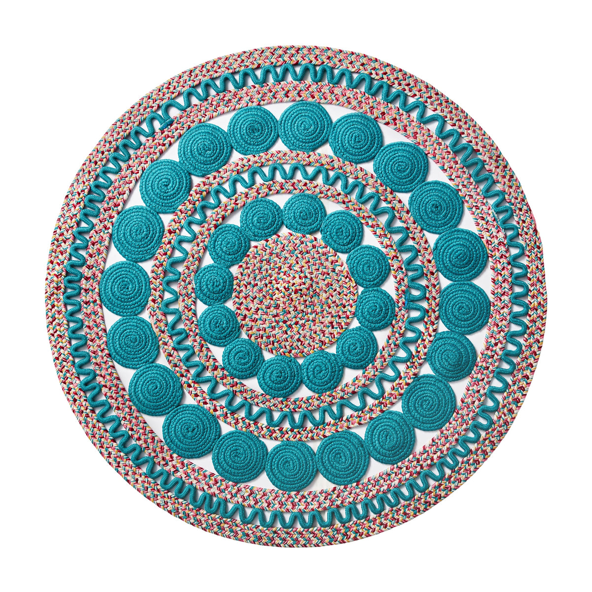 Brambelle Braided Floral Round Rug 48 Inch