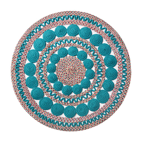 Brambelle Braided Floral Round Rug 48 Inch