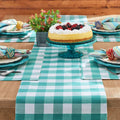 Brambelle Charming Check Placemat Runner and Napkin Set 13 Piece Teal