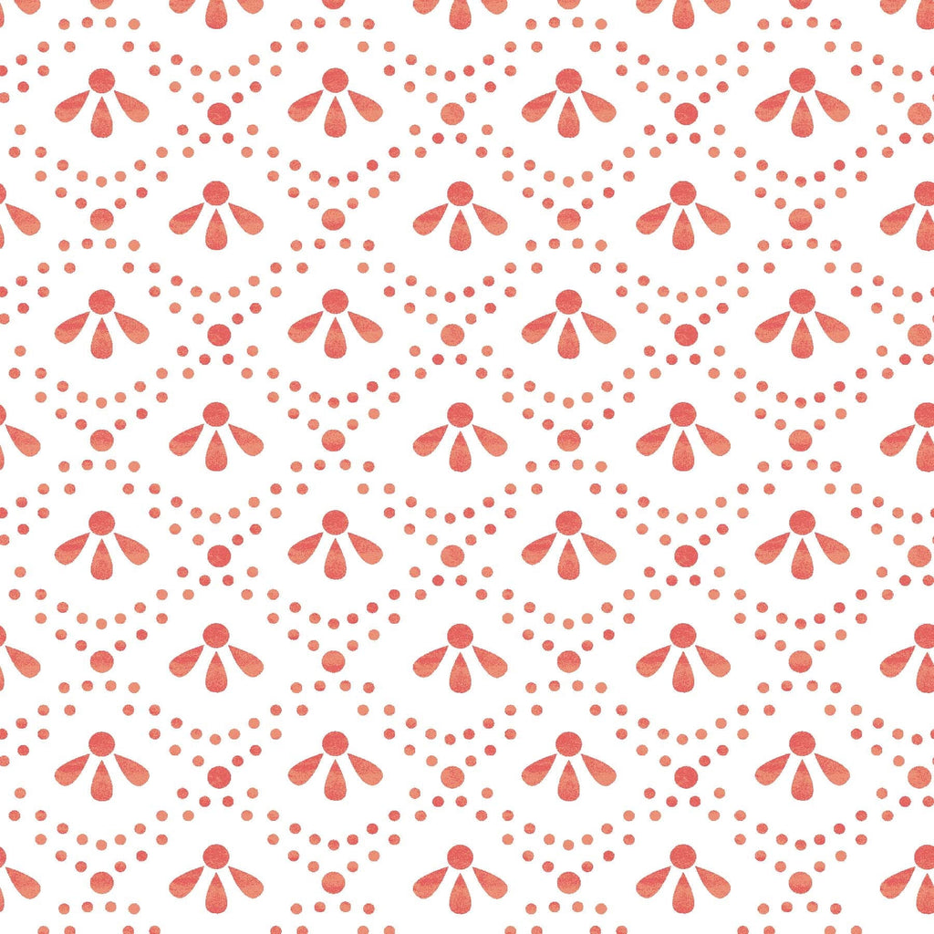Brambelle Tonal Scallop Peel and Stick Vinyl Wallpaper Coral