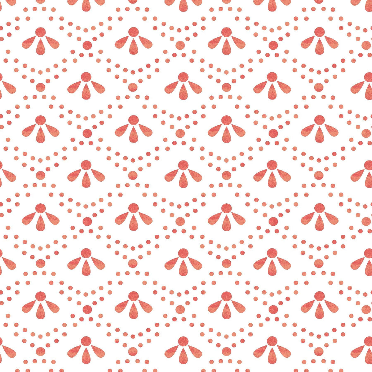 Brambelle Tonal Scallop Peel and Stick Vinyl Wallpaper Coral