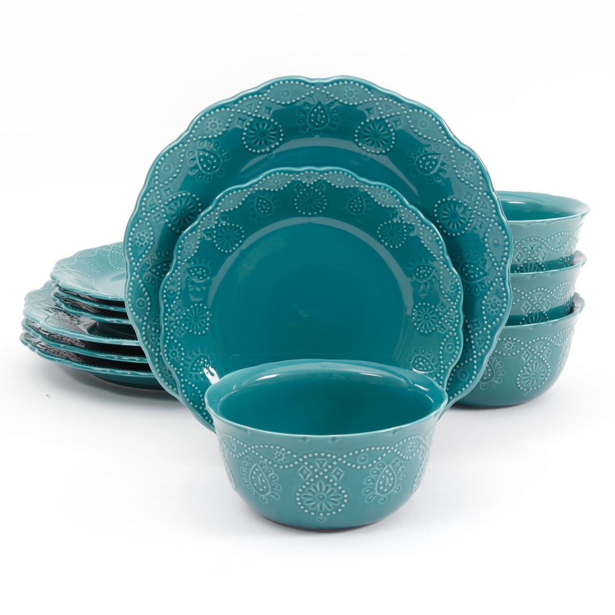 Dinnerware set in Teal