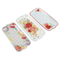 Brambelle Floral Medley Ceramic Serving Platter Set 3 Piece