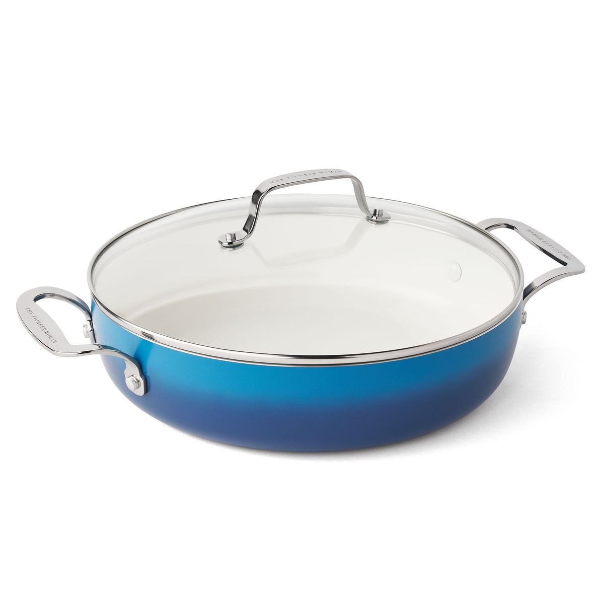Brambelle Harlow Ceramic Nonstick Everyday Pan with Lid 12 Inch Denim Blue