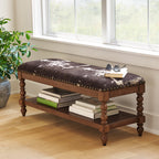 Brambelle Harper Bench Faux Cowhide Fabric