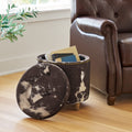 Storage ottoman in Cowhide