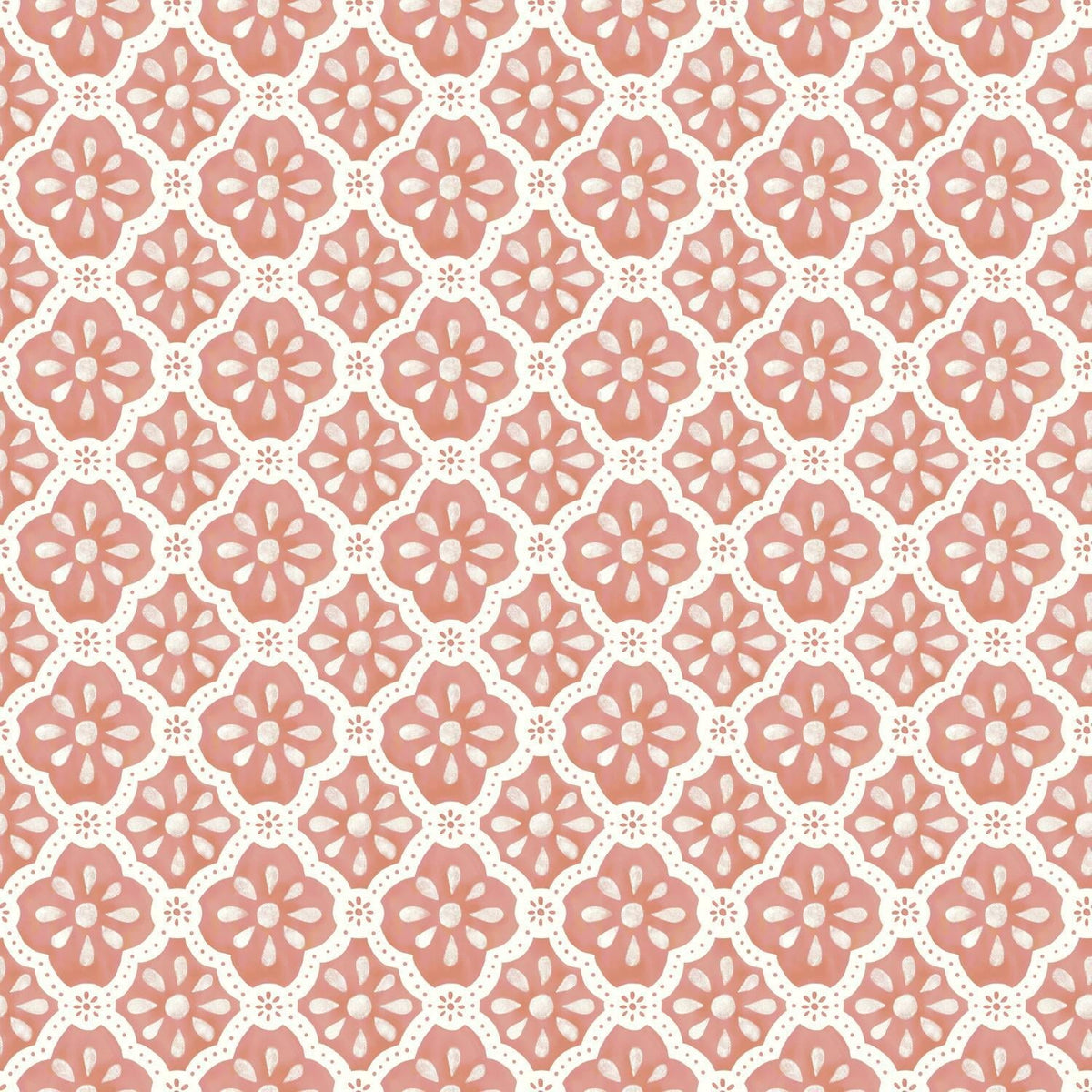 Brambelle Washy Trellis Peel and Stick Wallpaper Pink Salmon