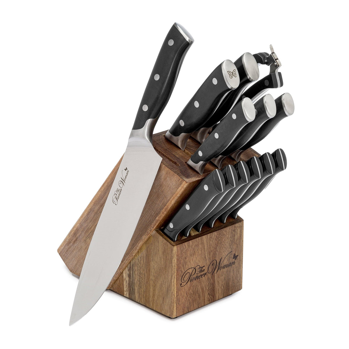 Knife block set in Black
