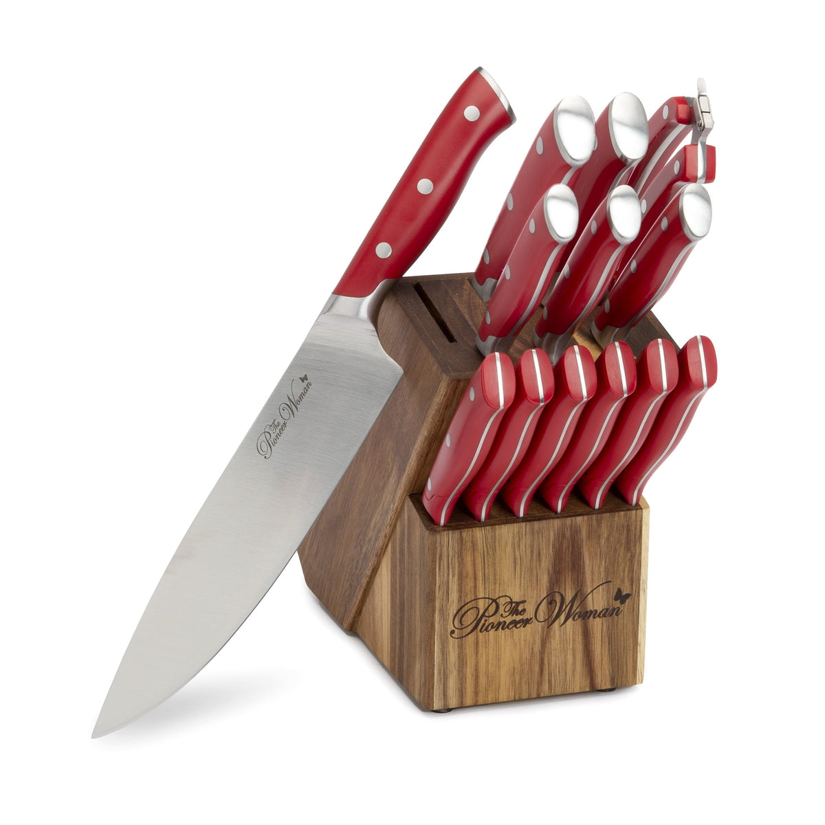 Knife block set in Red